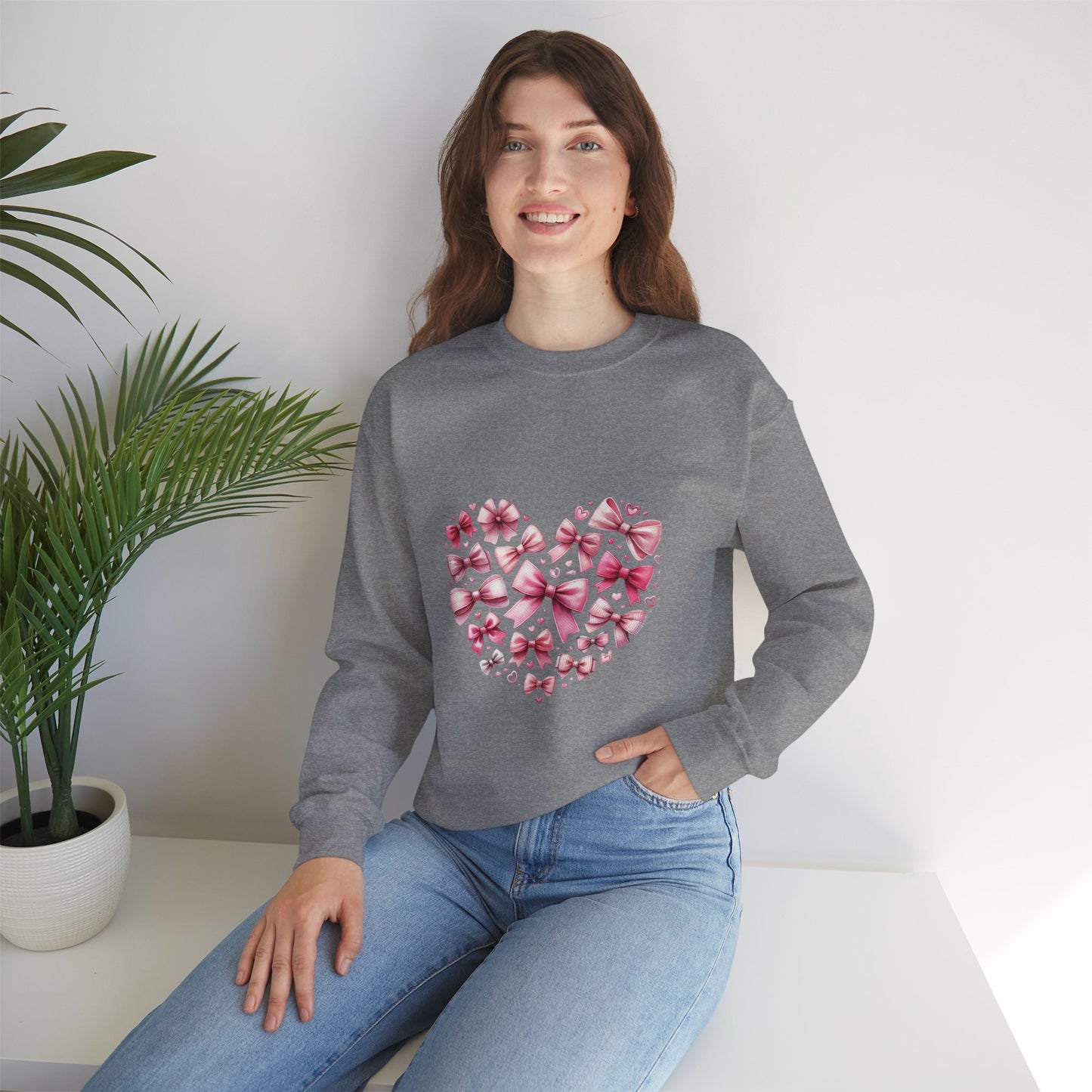 Coquette Valentine's Heart Unisex Heavy Blend™ Crewneck Sweatshirt