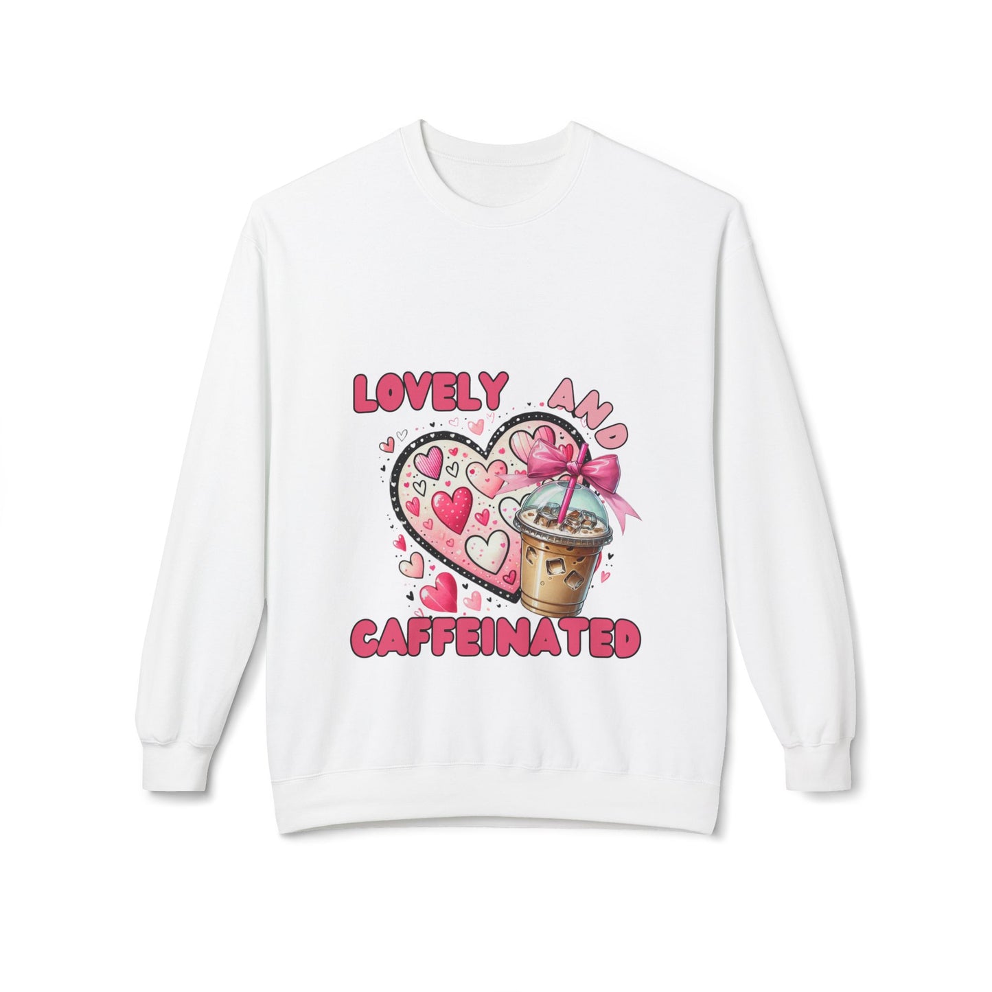 Loved and Caffeinated Valentine's Day Crewneck Sweatshirt