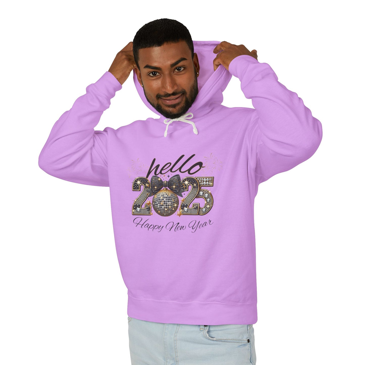 Hello 2025 Unisex Lightweight Hooded Sweatshirt