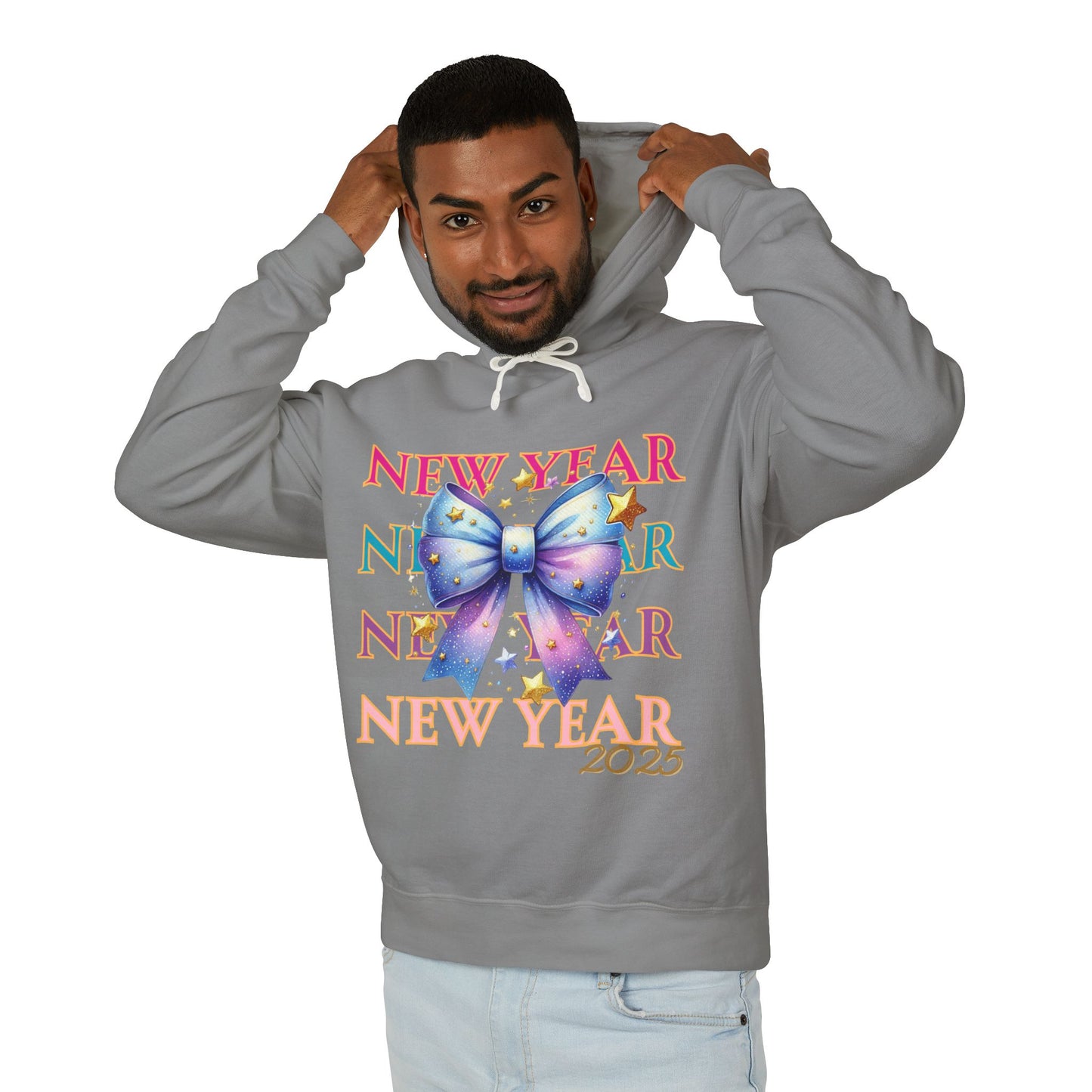 New Years 2025 Unisex Lightweight Hooded Sweatshirt