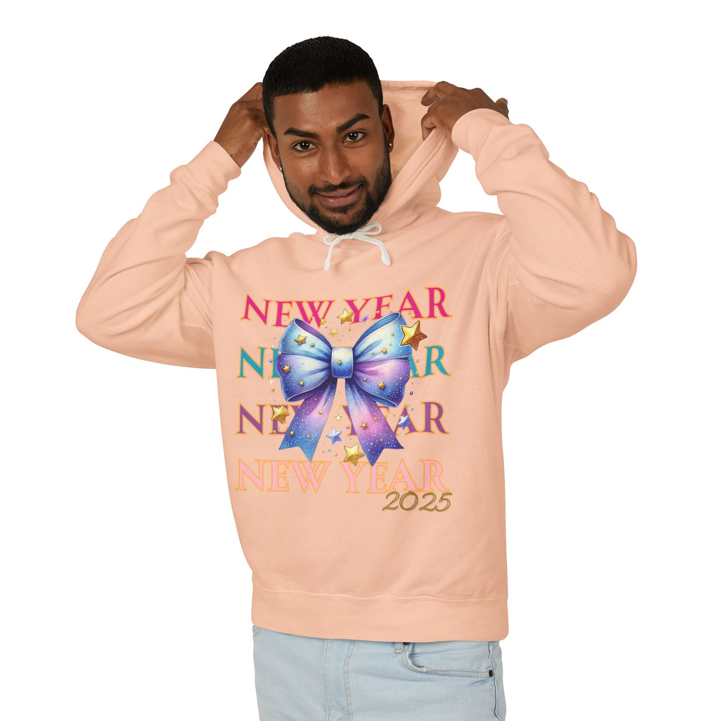 New Years 2025 Unisex Lightweight Hooded Sweatshirt