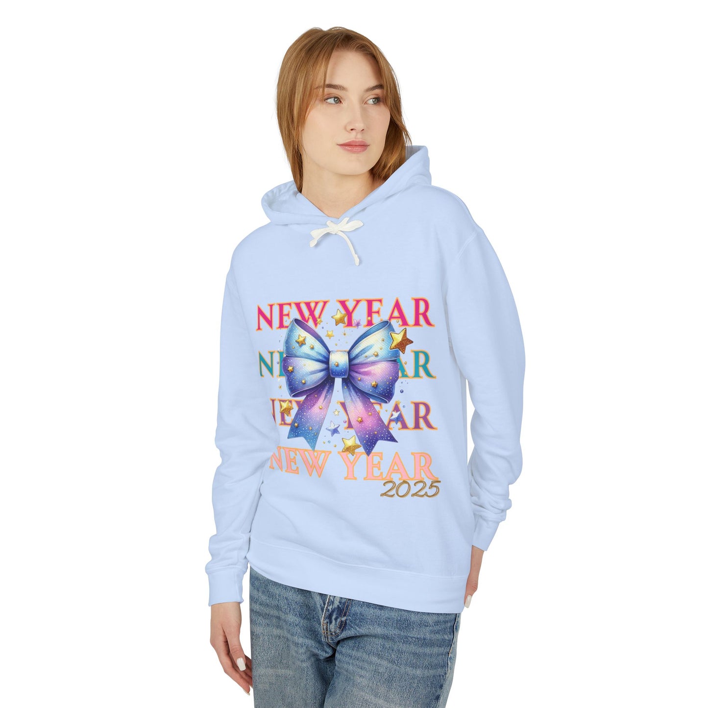 New Years 2025 Unisex Lightweight Hooded Sweatshirt