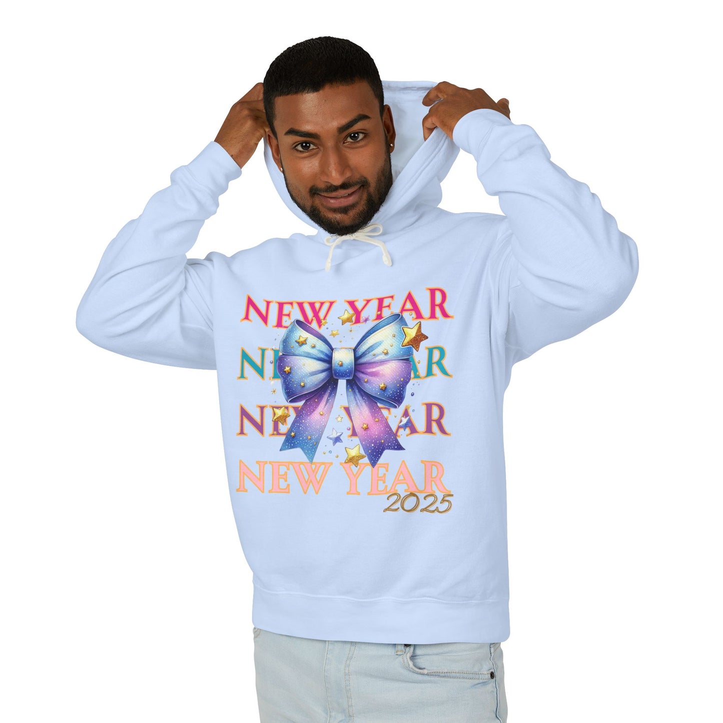 New Years 2025 Unisex Lightweight Hooded Sweatshirt