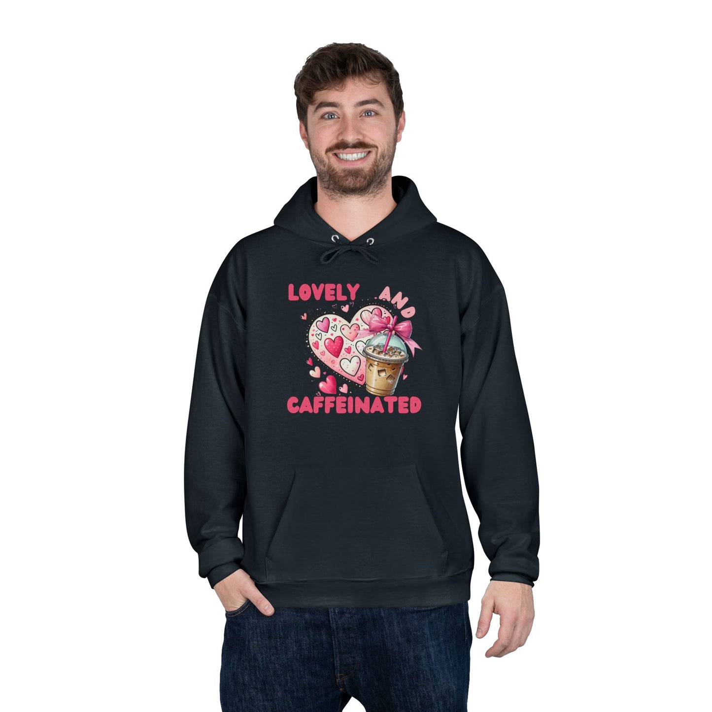 Loved and Caffeinated Valentine's Day Hoodie Sweatshirt