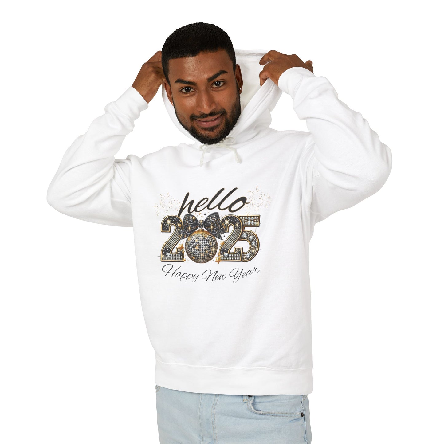 Hello 2025 Unisex Lightweight Hooded Sweatshirt