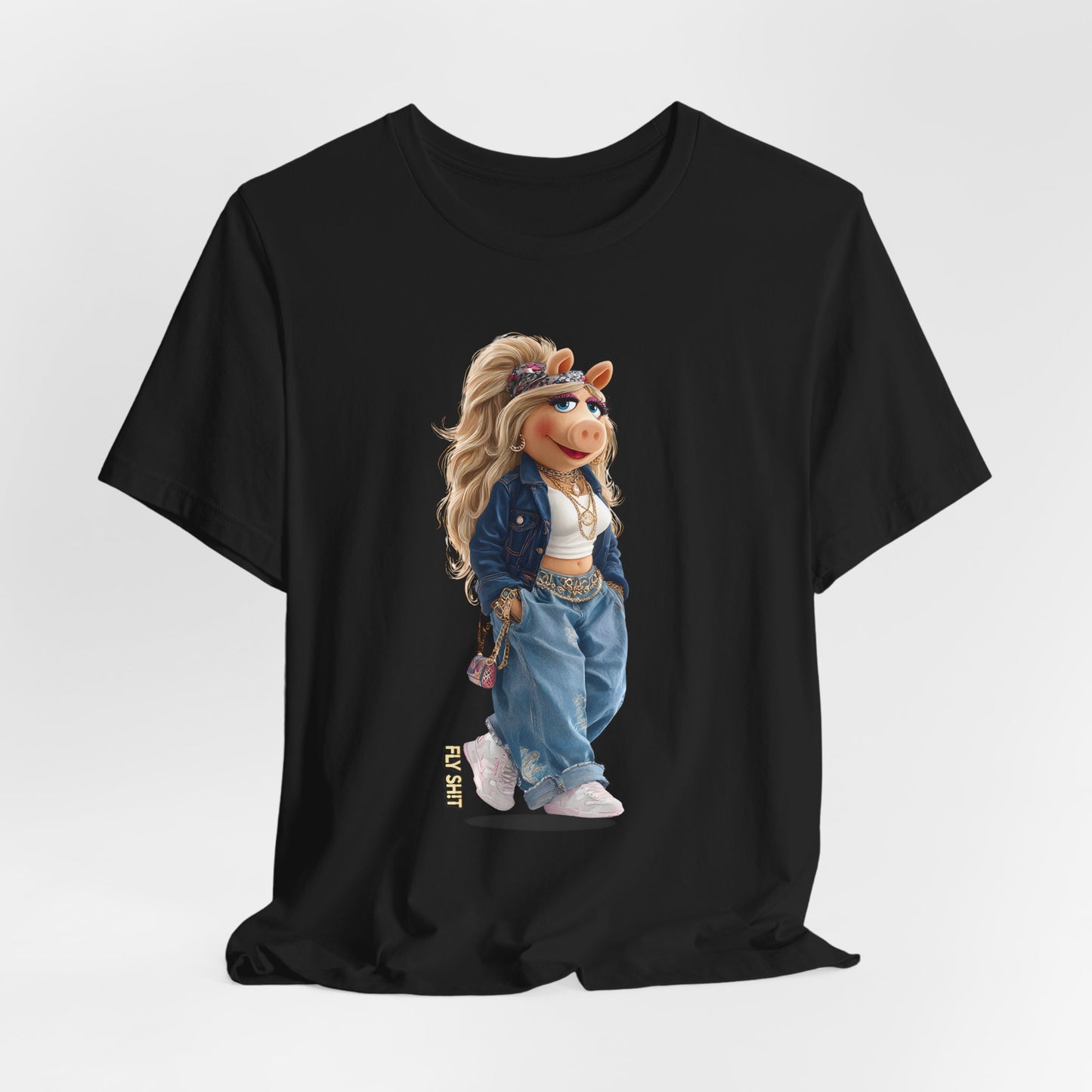 Miss Piggy Streetwear T‑Shirt — Retro Denim & Crop Top Graphic Tee