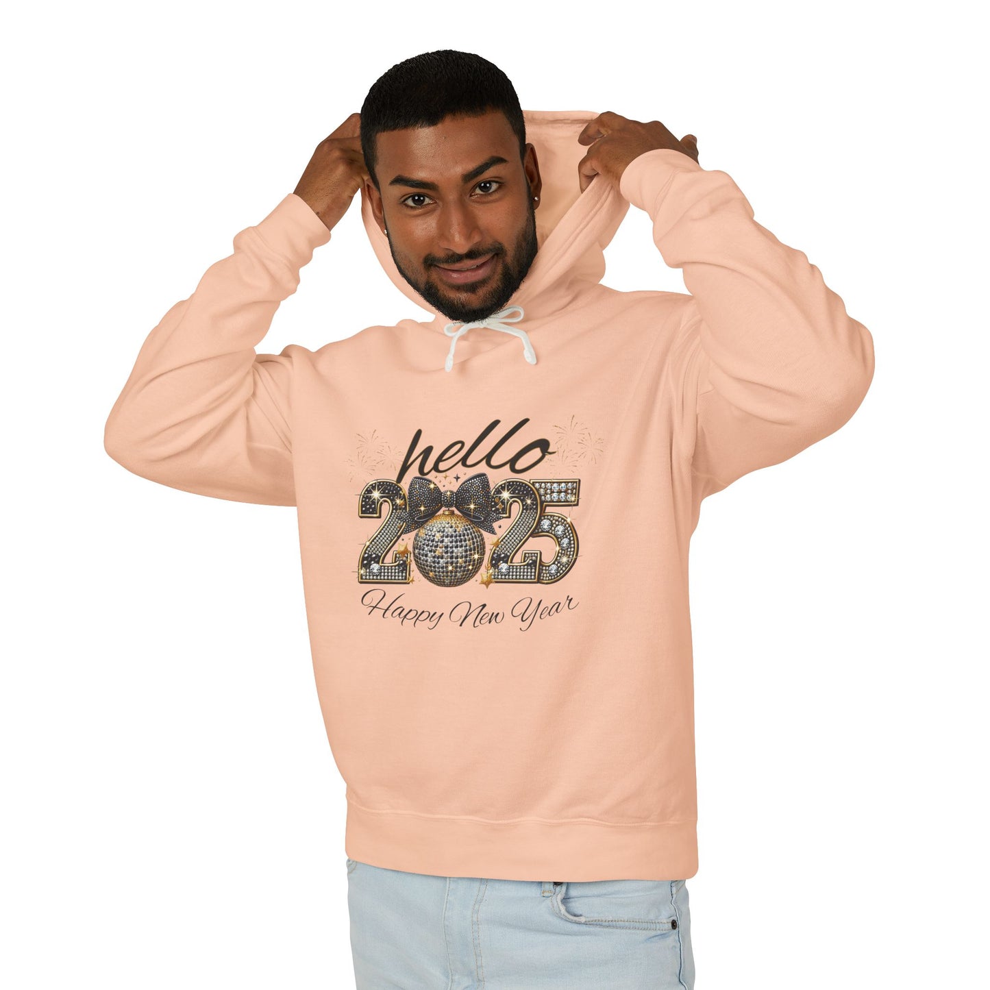 Hello 2025 Unisex Lightweight Hooded Sweatshirt