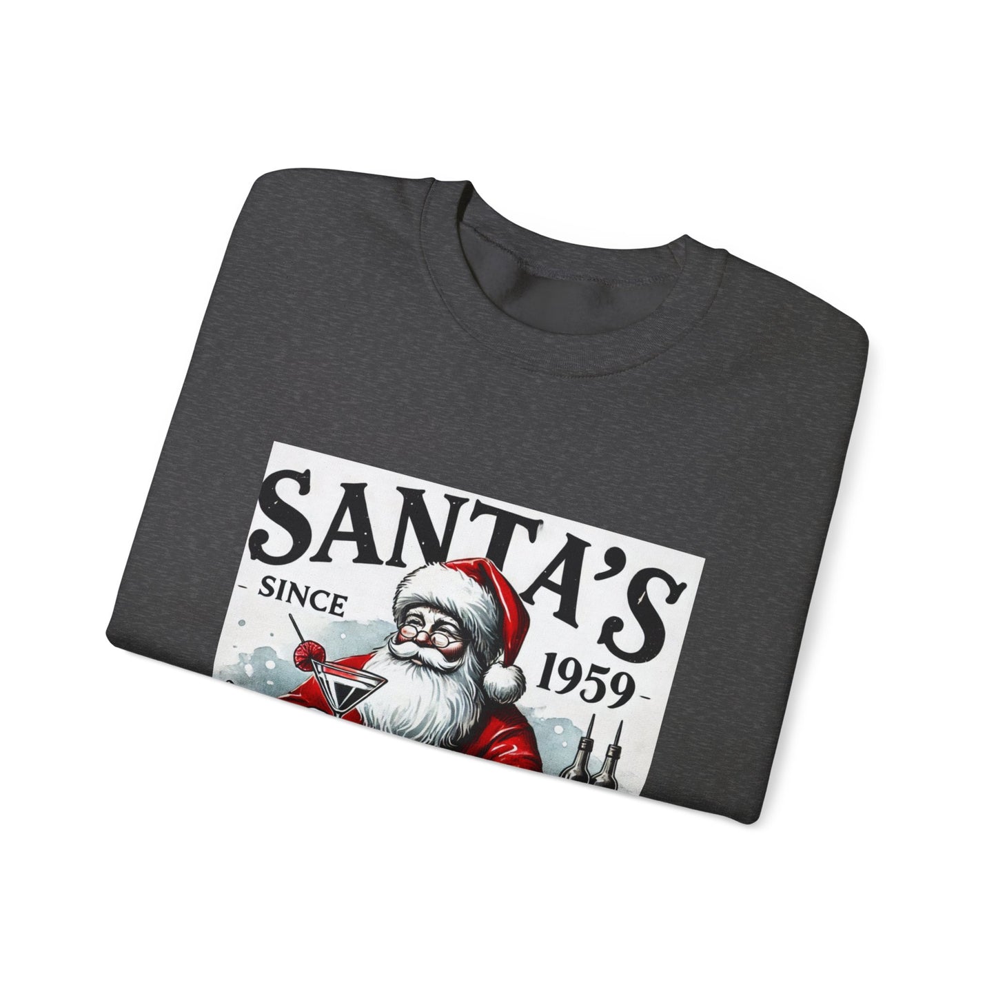 Santa's Cocktail Club Christmas Sweatshirt Unisex Crewneck