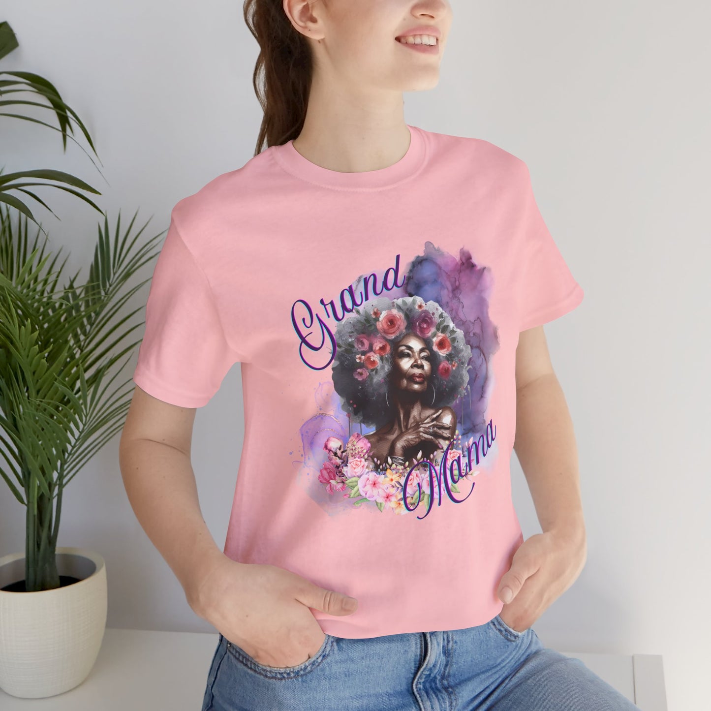 Grand Mama Floral Tee - Unisex Jersey Short Sleeve T-Shirt for Celebrating Grandmothers