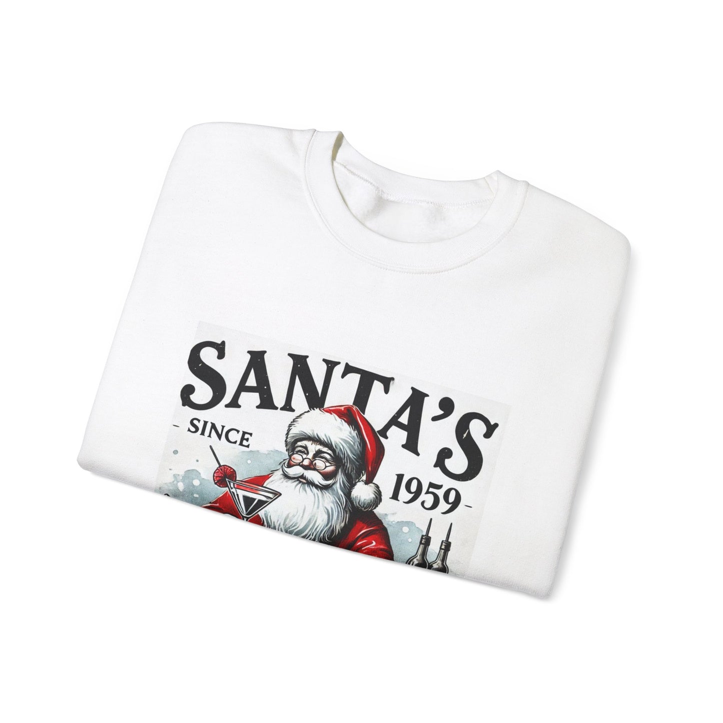 Santa's Cocktail Club Christmas Sweatshirt Unisex Crewneck