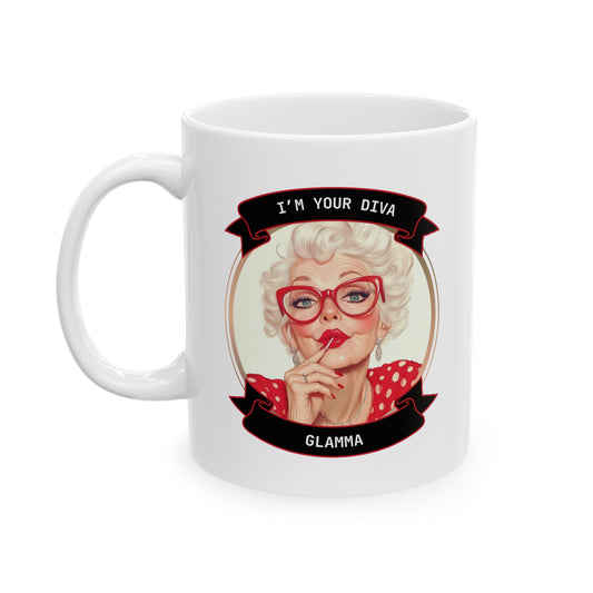 Vintage Pin-Up Style Ceramic Mother's day Mug - Fun Gift for Retro Lovers