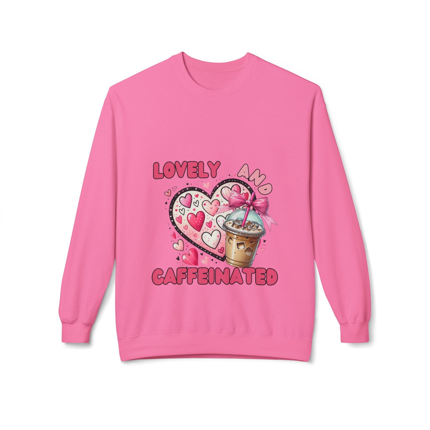 Loved and Caffeinated Valentine's Day Crewneck Sweatshirt