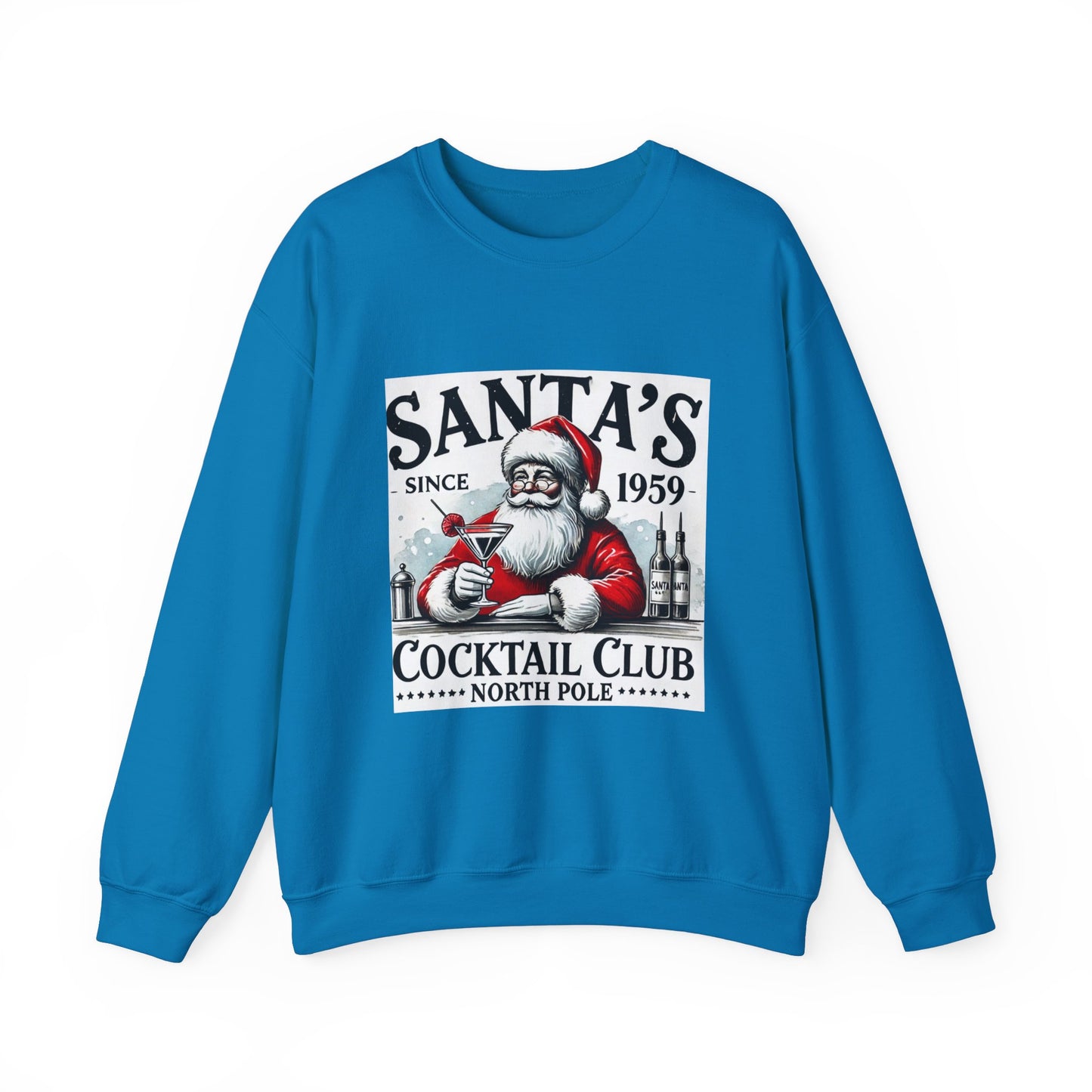 Santa's Cocktail Club Christmas Sweatshirt Unisex Crewneck