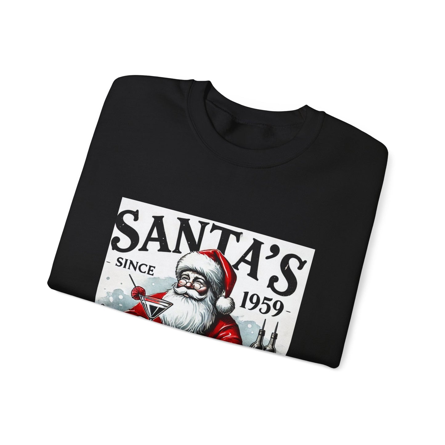 Santa's Cocktail Club Christmas Sweatshirt Unisex Crewneck