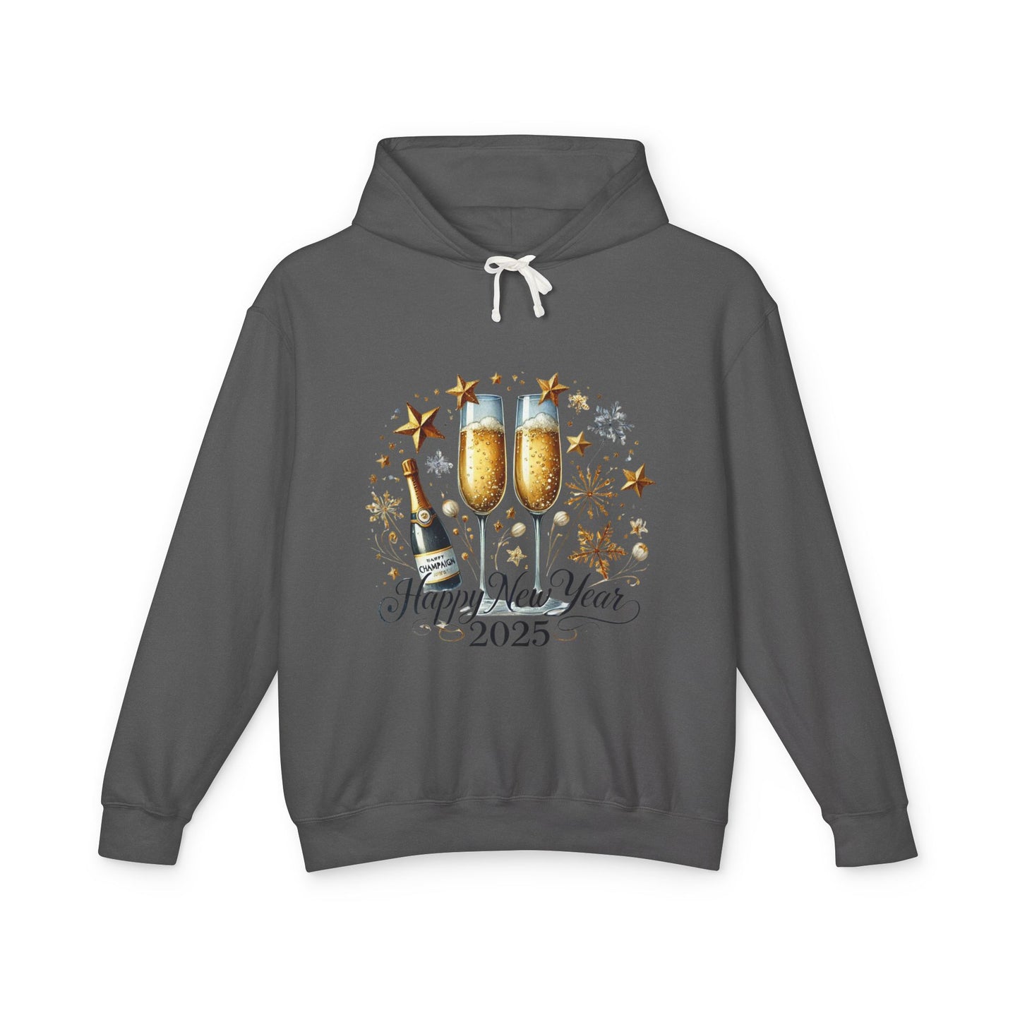 New Years 2025 Champaign Celebration  Unisex Lightweight Hooded Sweatshirt