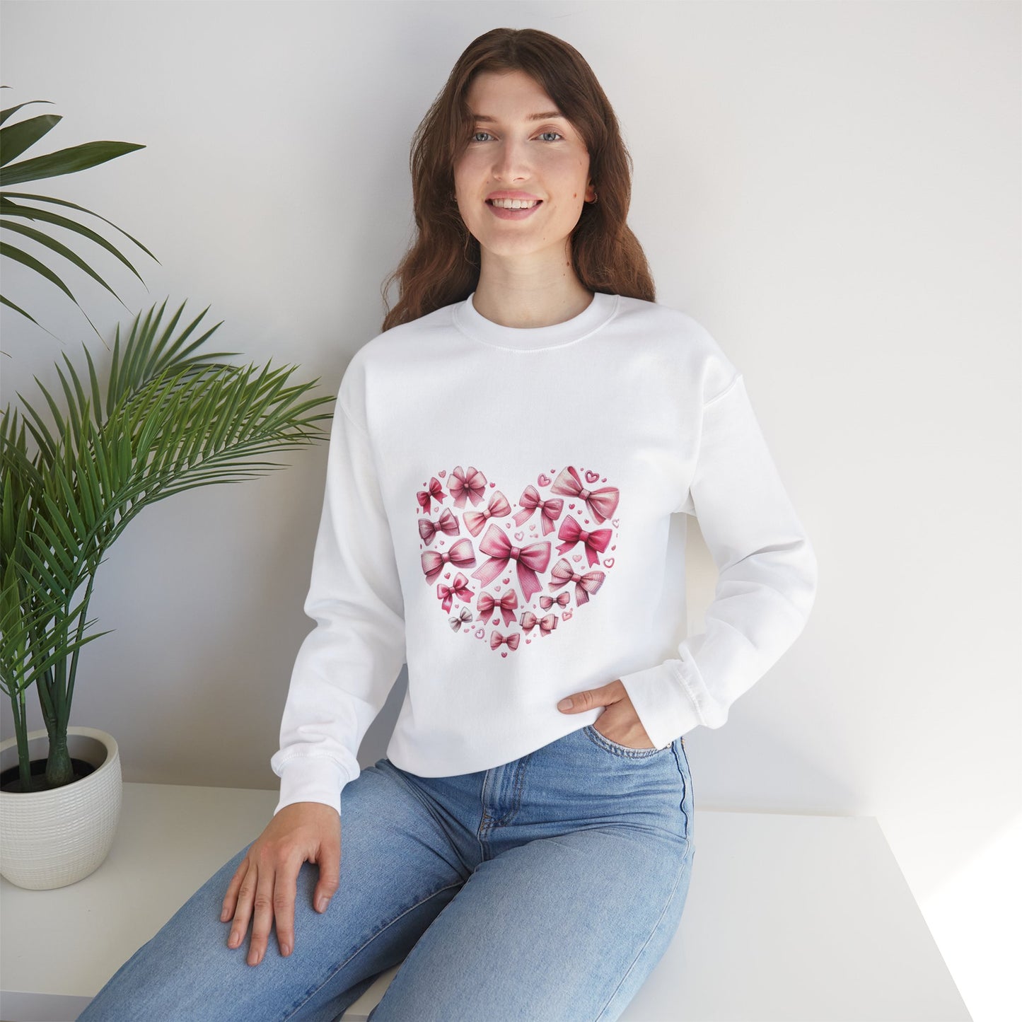 Coquette Valentine's Heart Unisex Heavy Blend™ Crewneck Sweatshirt